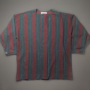 ISSEY MIYAKE PLANTATION RED GREEN PLAID TUNIC‎ SHIRT POCKETS SMALL MADE IN JAPAN